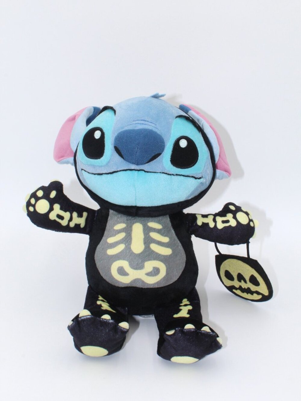 Disney 13" Stitch Wearing Skeleton Halloween Costume Trick Or Treat Plush Toy